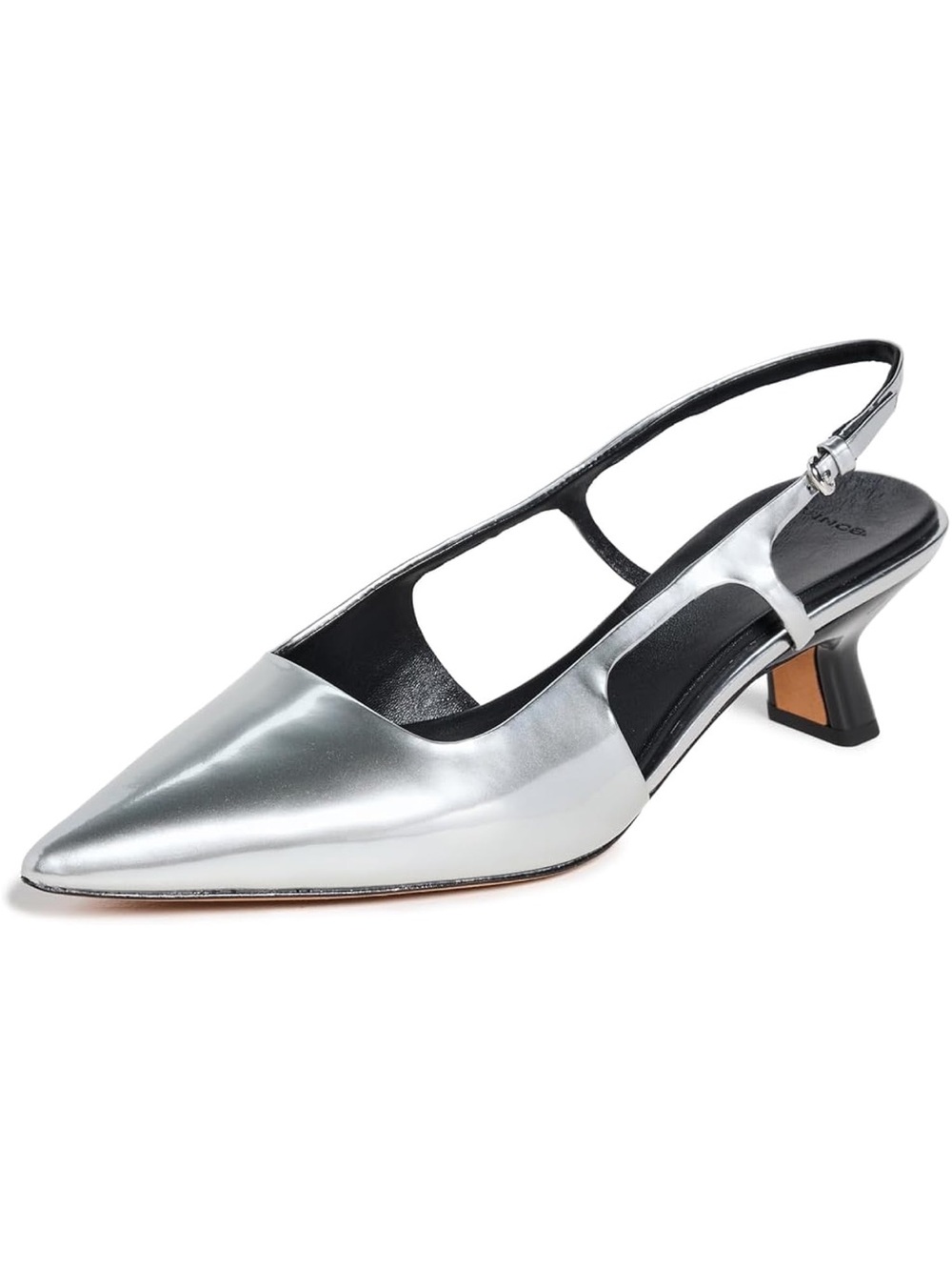 Vince Women’s Silver Pointed Slingback Heels